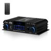 1200W Amplifier Home Audio 4 Channel, Bluetooth5.0 Small Amplifier, RMS 45Wx4, 300W*4 Peak Power Stereo Receiver with USB, SD, Class D Speaker Amp for Home Theater Karaoke RCA, Garage view 1