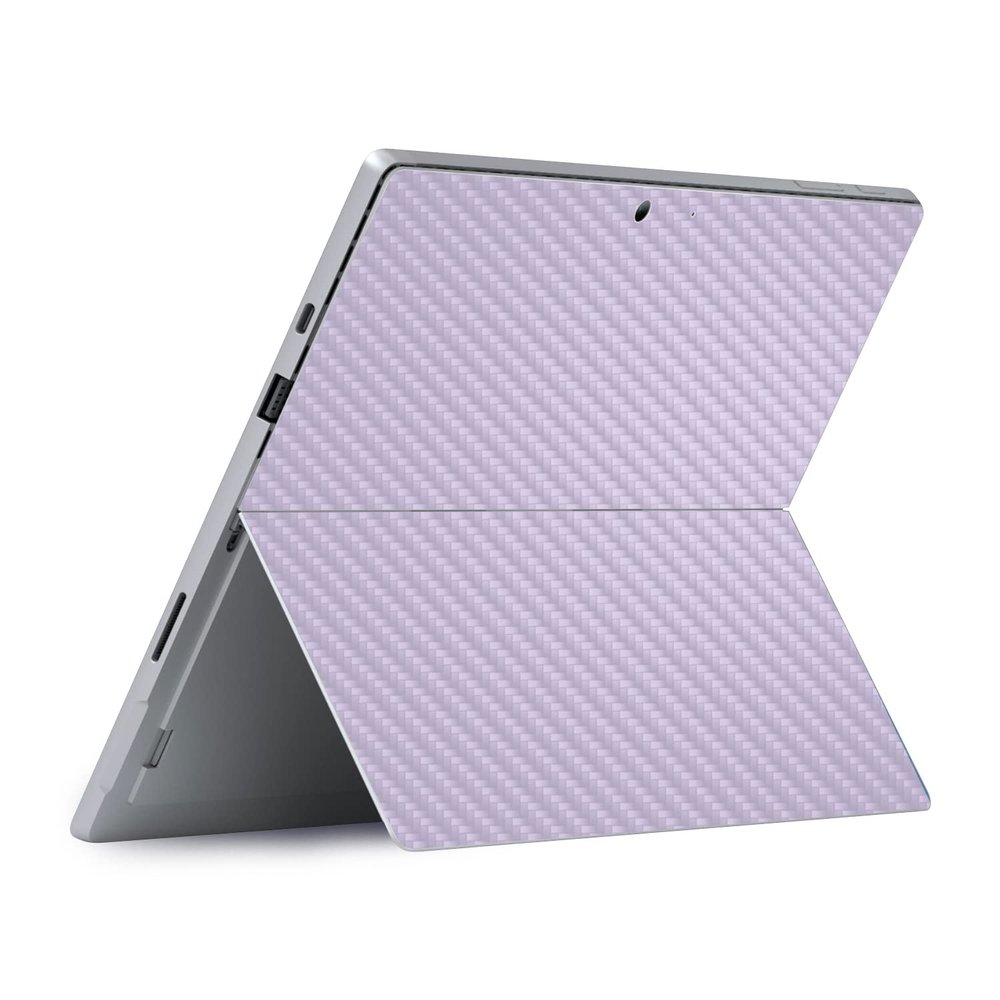 MightySkins Carbon Fiber Skin Compatible with Microsoft Surface Pro 8 - Solid Lilac | Protective, Durable, and Unique Vinyl Decal wrap Cover | Easy to Apply Change Styles | Made in The USA