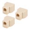 MECCANIXITY Phone Jack Splitter 6P4C Male to 2 Female Way Socket Adapter Telephone Line Splitter 3 Pack view 1