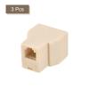 MECCANIXITY Phone Jack Splitter 6P4C Male to 2 Female Way Socket Adapter Telephone Line Splitter 3 Pack view 3