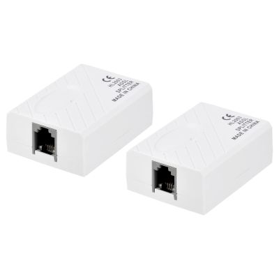 MECCANIXITY in-Line DSL Splitter Filter, 6P2C Phone Line Splitter for Telephone, Fax Machine 2 Pack
