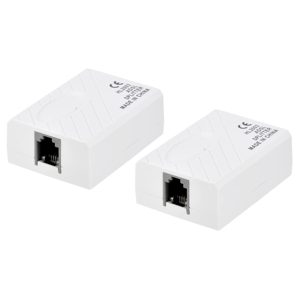 MECCANIXITY in-Line DSL Splitter Filter, 6P2C Phone Line Splitter for Telephone, Fax Machine 2 Pack