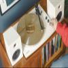 Crosley T150C-WH 2-Speed Bluetooth Turntable Record Player System with Weighted Tone Arm and Stereo Speakers, White view 2