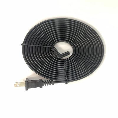 Omnihil [10 FT] (90 Degree) Universal 2 Pin 2 Prong AC Power Cord 18AWG / Output: 110V 2.5-10A / Rating:125V 10A