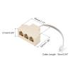 MECCANIXITY Phone Jack Splitter 6P4C Male to 3 Female Way Socket Adapter Telephone Line Splitter with Telephone Extension Cord 3 Pack view 2