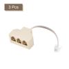 MECCANIXITY Phone Jack Splitter 6P4C Male to 3 Female Way Socket Adapter Telephone Line Splitter with Telephone Extension Cord 3 Pack view 3
