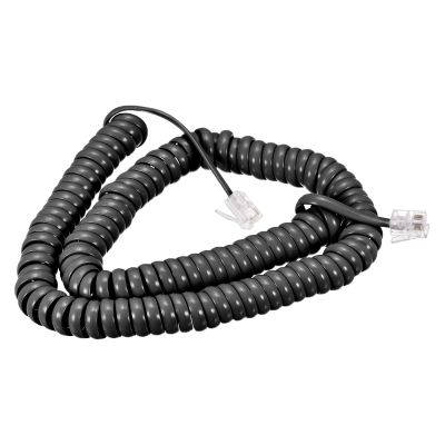 MECCANIXITY Telephone Handset Cord, 4P4C 6.56 Feet Coiled Landline Phone Handset Cable for Home or Office Black 4 Pack