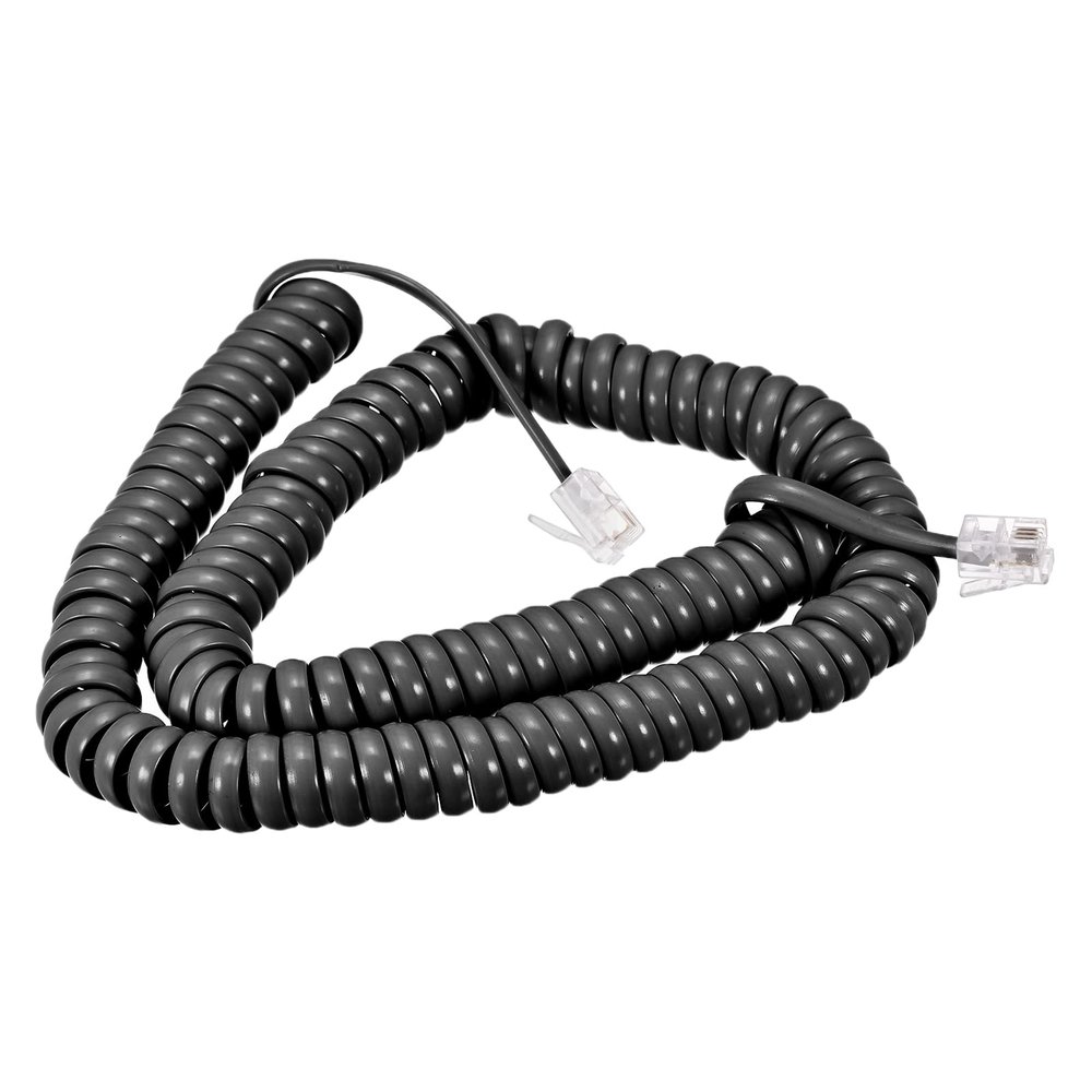 MECCANIXITY Telephone Handset Cord, 4P4C 6.56 Feet Coiled Landline Phone Handset Cable for Home or Office Black 4 Pack