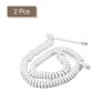 MECCANIXITY Telephone Handset Cord, 4P4C 6.56 Feet Coiled Landline Phone Handset Cable for Home or Office White 2 Pack view 3