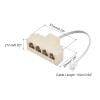 MECCANIXITY Phone Jack Splitter 6P4C Male to 4 Female Way Socket Adapter Telephone Line Splitter with Telephone Extension Cord 3 Pack view 2
