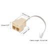 MECCANIXITY Phone Jack Splitter 6P4C Male to 2 Female Way Socket Adapter Telephone Line Splitter with Telephone Extension Cord 2 Pack view 2
