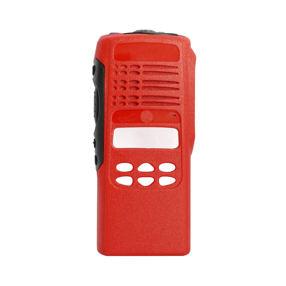 Limited Keypad Front Housing Replacement for HT1250 Two Way Radio Walkie Talkie Case Replacement Refurbish Refurb Kit with Knobs PTT Dust Cover Stickers (Red)