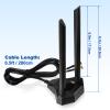 Eightwood Dual Band WiFi Antenna 2.4GHz 5GHz RP-SMA WiFi Antennae with 6.5ft Extension Cable for PC Desktop Computer PCI PCIe WiFi Bluetooth Card Wireless Network Router view 2