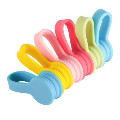 Viaky Magnetic Twist Ties 6-Pack, Multicolor Cable Clips Cord Organizers, Reusable Magnet Wrap Straps For Earphones, USB Cables, Bookmarks, Keychains  Macaron Colors