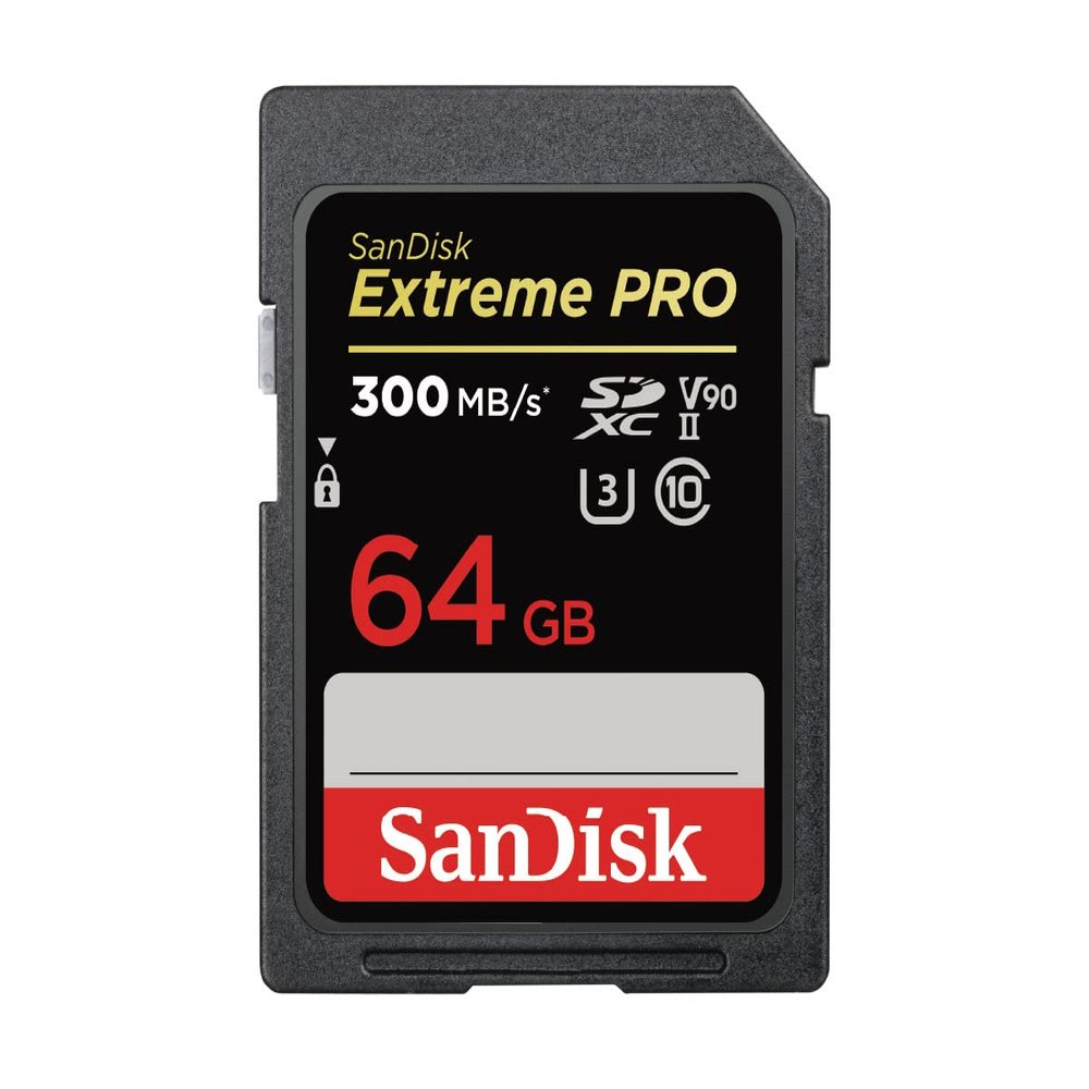 SanDisk Extreme PRO SDSDXDK-064G-GHJIN SD Card, 64 GB, SDXC Class 10, UHS-II V90, Reads up to 300 MB/s, New Package