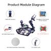 Smart Robot Car Kit for Raspberry Pi, Tank Robot Chassis Real-Time Video Transmission, WiFi/Bluetooth Control, Path Planning, Programmable Robot Kit (Without Raspberry Pi-Silver) view 4