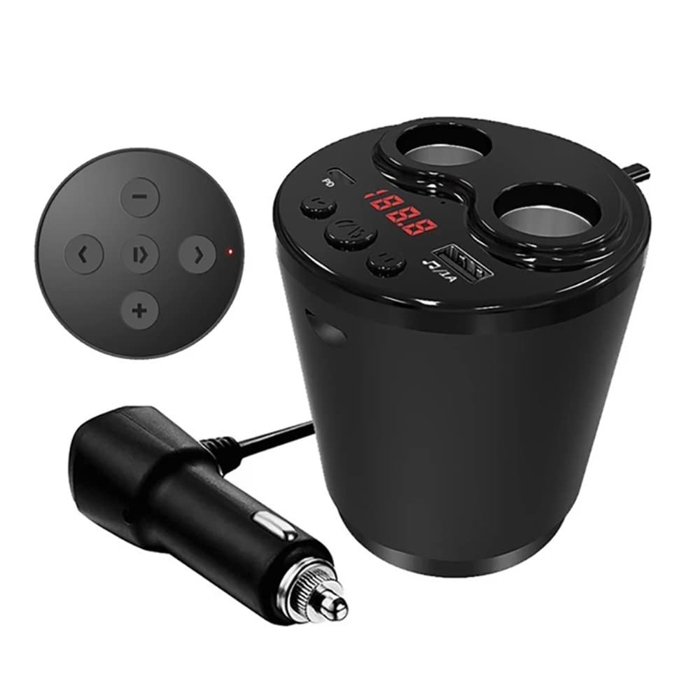 Bluetooth FM Transmitter for Car, Wireless Car Radio Player Car Kit with 2 USB Ports Charging Supports TF Card Remote Control Hands Free Calling