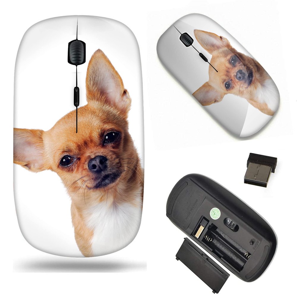 2.4G Slim Wireless Mouse with Nano Receiver , Portable Mobile Optical Mice for Notebook, PC, Laptop, Computer, MacBook - Cute Chihuahua Puppy Dog