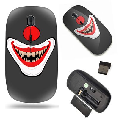 2.4G Slim Wireless Mouse with Nano Receiver , Portable Mobile Optical Mice for Notebook, PC, Laptop, Computer, MacBook - Evil Clown