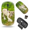 2.4G Slim Wireless Mouse with Nano Receiver , Portable Mobile Optical Mice for Notebook, PC, Laptop, Computer, MacBook - Baby White Tiger Cub view 1