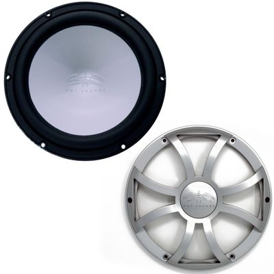 Wet Sounds REVO10FAS4-B 10" Black Marine Subwoofer 4-OHM with Included Silver Saltwater Series Grill