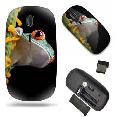 2.4G Slim Wireless Mouse with Nano Receiver , Portable Mobile Optical Mice for Notebook, PC, Laptop, Computer, MacBook - Tree Frog
