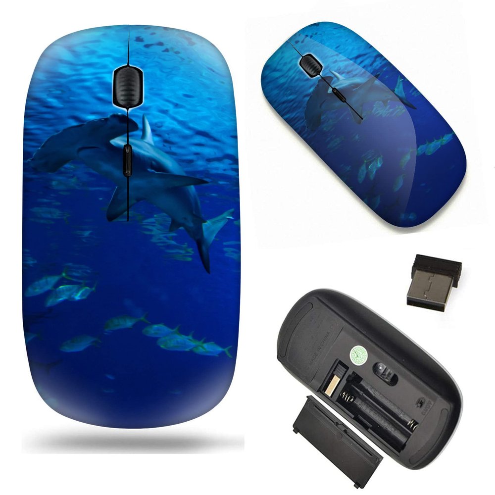 2.4G Slim Wireless Mouse with Nano Receiver , Portable Mobile Optical Mice for Notebook, PC, Laptop, Computer, MacBook - Hammerhead Shark Underwater