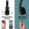 Works By Tek Styz PRO Wireless Headset Compatible with Your ASUS ROG Gaming Smartphone ZS600KL-S845-8G128G with Boom Dual V5.0 Bluetooth Plus 3.5mm 1/8 Backup Cable Car Truck Driver (Black) view 2