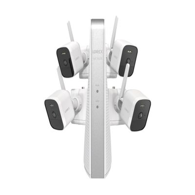Lorex 4K WiFi Halow 6-Channel NVR Indoor/Outdoor Security System with 4 Battery-Powered Wireless Cameras (White)