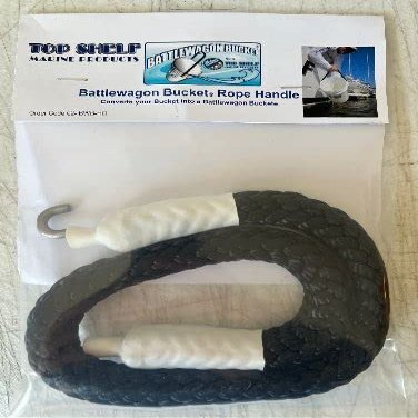 Top Shelf Marine Products Bucket with Rope Handle Black/White 5 Gallon Round Plastic Stainless Steel