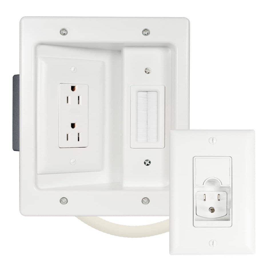 SANUS in-Wall TV Power and Cable Management Kit White
