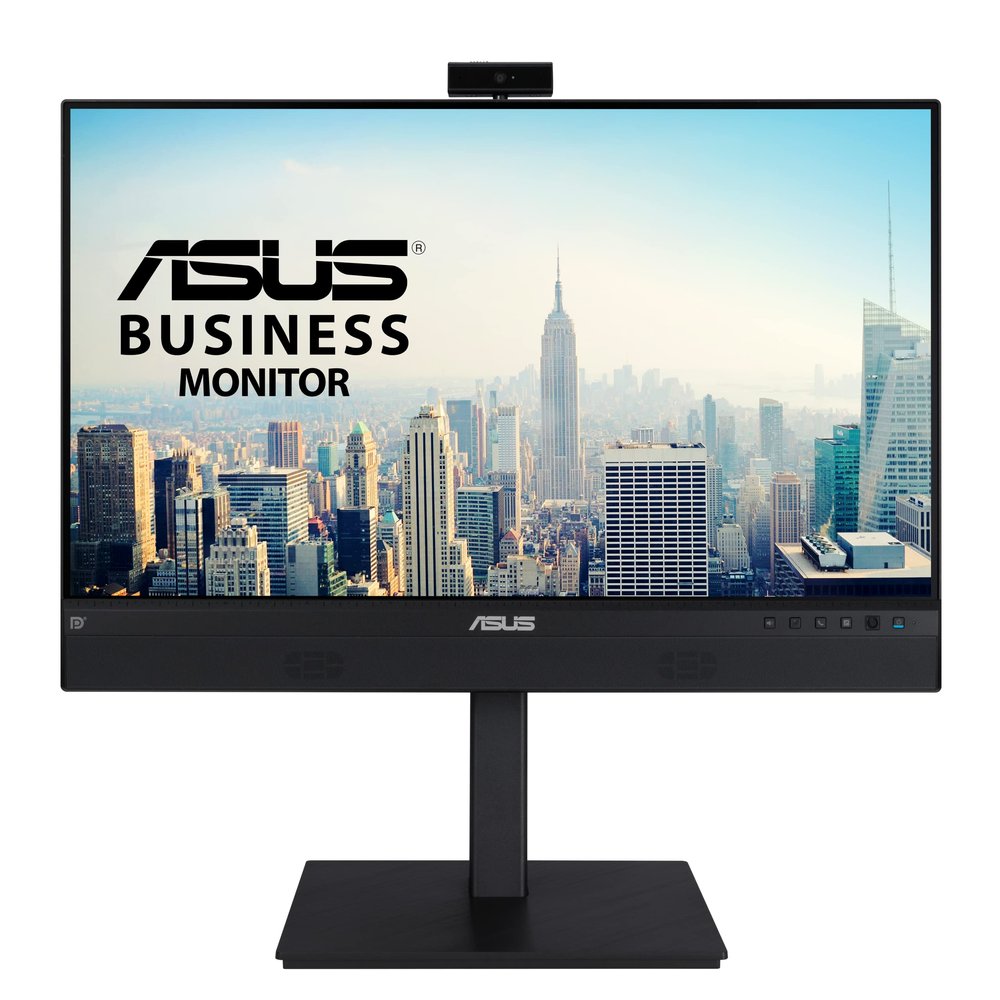 ASUS 24 1080P Video Conferencing Monitor (BE24ECSNK) - Full HD, IPS, Built-in Adjustable 2MP Webcam, AI Noise-canceling Mic, Eye Care, USB-C Docking, RJ45, Height Adjustable, HDMI, Zoom Certified