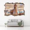 3D Wall Decal | Lighthouse Art Vinyl Decor Sticker | Landscape Removable | Peel and Stick | Cracked Border Girls Boys Bedroom Nursery Room Decor 47 x 31 Inch view 1