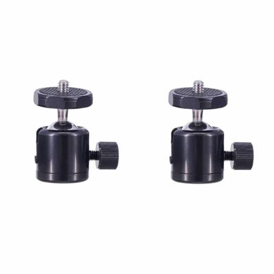 YSJJZRL 2 Pack Mini Ball Head 360 Rotating Tripod Ball Head Aluminum Alloy Ball Head Mini Cloud Platform Mount for Digital Camera/Compact DSLR/Phone Black