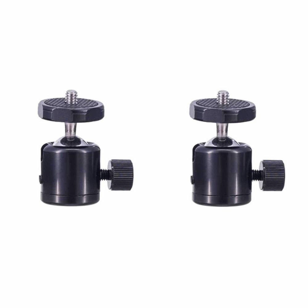 YSJJZRL 2 Pack Mini Ball Head 360 Rotating Tripod Ball Head Aluminum Alloy Ball Head Mini Cloud Platform Mount for Digital Camera/Compact DSLR/Phone Black