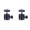 YSJJZRL 2 Pack Mini Ball Head 360 Rotating Tripod Ball Head Aluminum Alloy Ball Head Mini Cloud Platform Mount for Digital Camera/Compact DSLR/Phone Black view 1