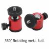 YSJJZRL 2 Pack Mini Ball Head 360 Rotating Tripod Ball Head Aluminum Alloy Ball Head Mini Cloud Platform Mount for Digital Camera/Compact DSLR/Phone Black view 2