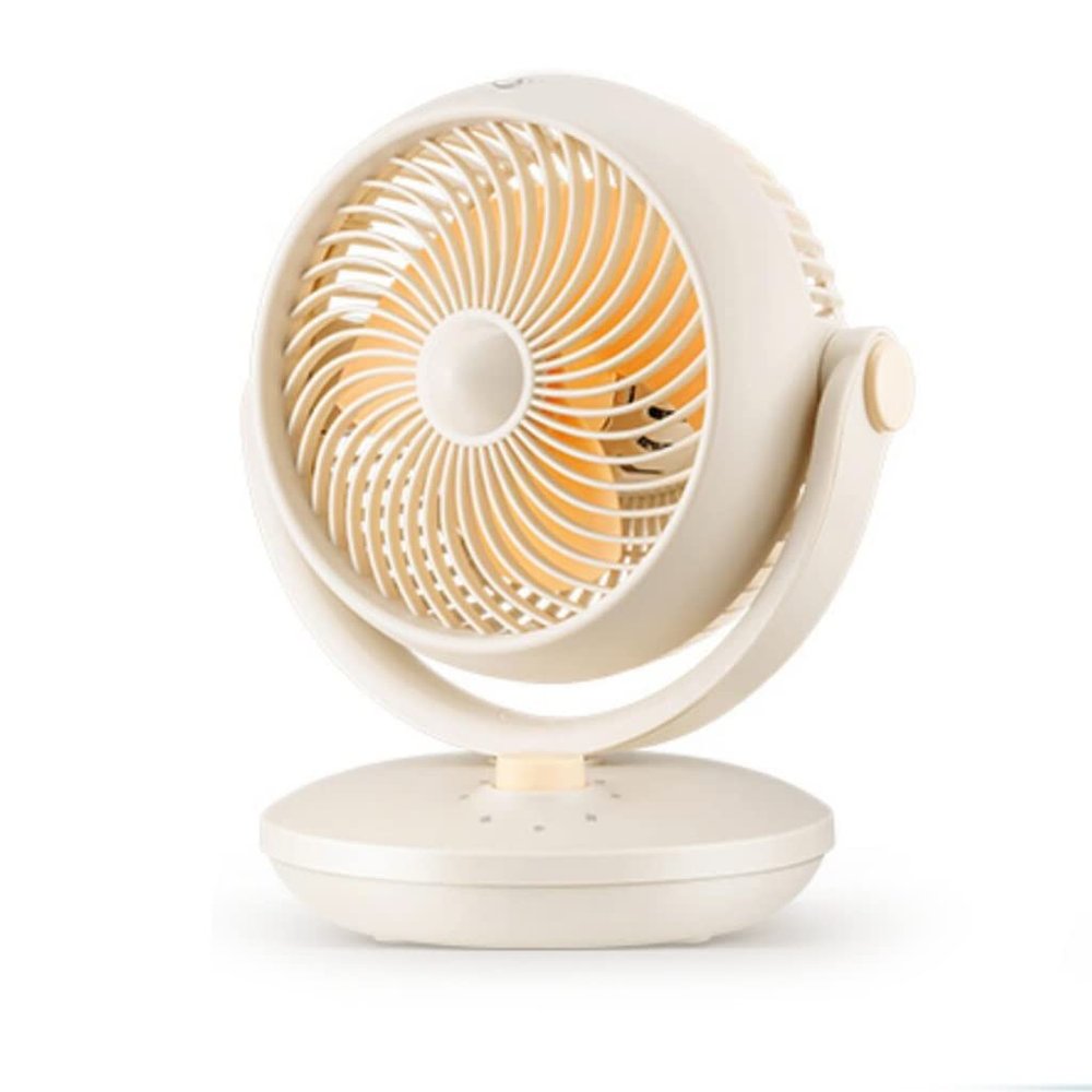 USB Fans Air Circulation Fan, Desktop Desktop Fan, Small Household Fan, Low Noise Moving Head Desk Fan Turbo Convection Fan (Color : Orange, Size : 200 * 200 * 300(mm))