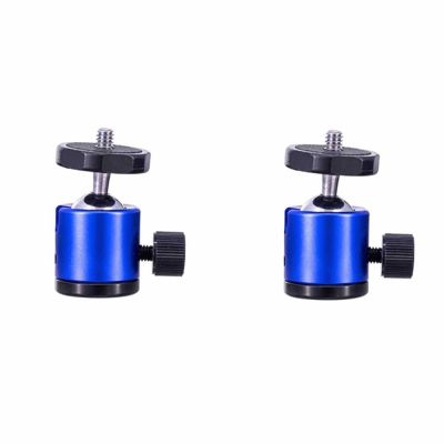 YSJJZRL 2 Pack Mini Ball Head 360 Rotating Tripod Ball Head Aluminum Alloy Ball Head Mini Cloud Platform Mount for Digital Camera/Compact DSLR/Phone Blue