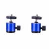 YSJJZRL 2 Pack Mini Ball Head 360 Rotating Tripod Ball Head Aluminum Alloy Ball Head Mini Cloud Platform Mount for Digital Camera/Compact DSLR/Phone Blue view 1