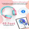 New Bee Kids Headphones Wired for School with Microphone KH20 HD Stereo Safe Volume Limited 85dB/94dB Foldable Lightweight for Girl/Mac/Android/Kindle/Tablet/Pad (Pink) view 2