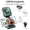 Portable Fan, Foldable Neck Fan with Lanyard, Mini USB Rechargeable Cooling Fan, Women Men Personal Handheld Fan Quiet Desk Fan, Phone Holder Mobile Power, for Travel Home Office Outdoor (Green) view 4