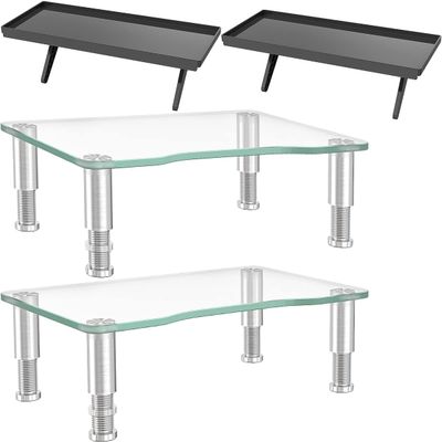 Computer Monitor Riser with Height Adjustable Multi Media Desktop Stand&Top Shelf TV Mounting Bracket 12 Inch Flat Panel Mount