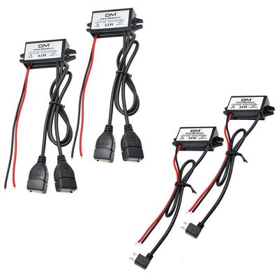 15W Dual USB+Micro USB DC to DC Car Power Converter Adapter