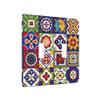 Mexican Talavera Tile Print Light Switch Cover 2-Gang,Decorative Double Toggle Wall Plate Switch Wallplate Cover Faceplate,4.50" X 4.50"Inch view 2