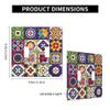 Mexican Talavera Tile Print Light Switch Cover 2-Gang,Decorative Double Toggle Wall Plate Switch Wallplate Cover Faceplate,4.50" X 4.50"Inch view 4