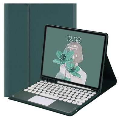 HENGHUI Keyboard Case for iPad mini 5th Generation Mini 4 (7.9") Case with Cute Round Key Candy Color Touchpad Keyboard,DarkGreen