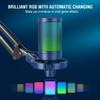 FIFINE USB Gaming Streaming Recording PC Microphone Kit, RGB Condenser Computer Mic Bundle for Podcasts, Audio, Vocal, Video on Mac/Desktop/Laptop, with Boom Arm Stand-A6T Blue view 3