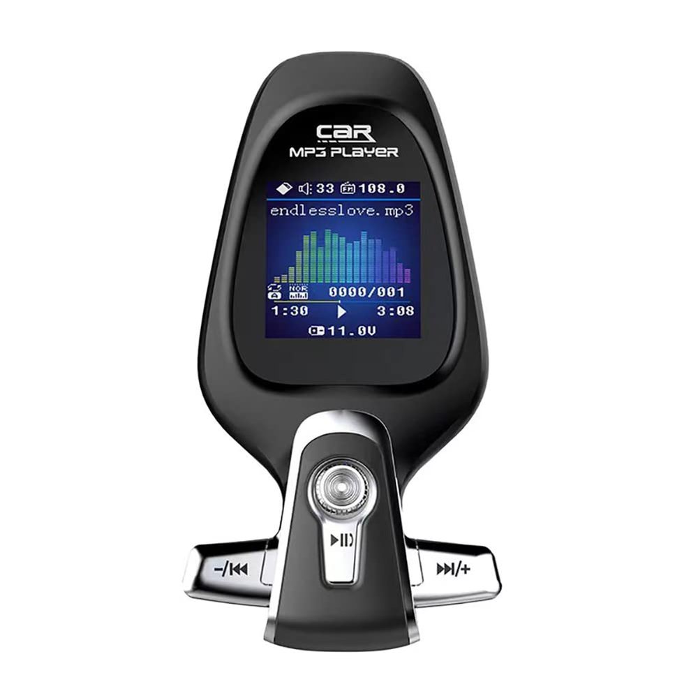 Car Bluetooth Adapter Radio Transmitter, Audio Adapter with 1.44" Color Display Dual Car Charger, Support QC3.0 Charging SD/TF Card AUX Input