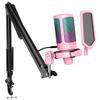 FIFINE Gaming USB Microphone Kit, PC Streaming Recording Computer RGB Microphone Set for Podcasting, Singing, YouTube, Condenser Cardioid Mic with Quick Mute, Gain Knob-A6T Pink view 1